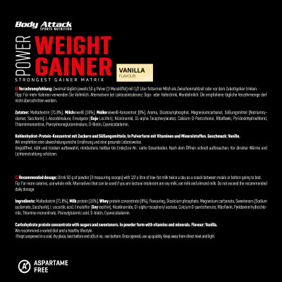 ГЕЙНЕР BODY ATTACK POWER WEIGHT GAINER 1500 Г ВАНИЛЬ ГЕЙНЕР BODY ATTACK POWER WEIGHT GAINER 1500 Г ВАНИЛЬ