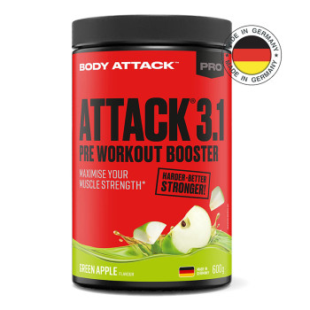 Предтренировочный комплекс BODY ATTACK Pre Attack 3.1 600 г яблоко