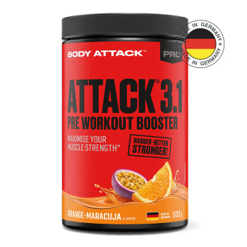 Предтренировочный комплекс BODY ATTACK Pre Attack 3.1 600 г апельсин маракуйя
