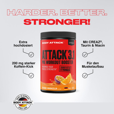 ПРЕДТРЕНИРОВОЧНЫЙ КОМПЛЕКС BODY ATTACK PRE ATTACK 3.1 600 Г АПЕЛЬСИН МАРАКУЙЯ ПРЕДТРЕНИРОВОЧНЫЙ КОМПЛЕКС BODY ATTACK PRE ATTACK 3.1 600 Г АПЕЛЬСИН МАРАКУЙЯ