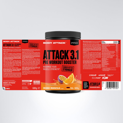 ПРЕДТРЕНИРОВОЧНЫЙ КОМПЛЕКС BODY ATTACK PRE ATTACK 3.1 600 Г АПЕЛЬСИН МАРАКУЙЯ ПРЕДТРЕНИРОВОЧНЫЙ КОМПЛЕКС BODY ATTACK PRE ATTACK 3.1 600 Г АПЕЛЬСИН МАРАКУЙЯ