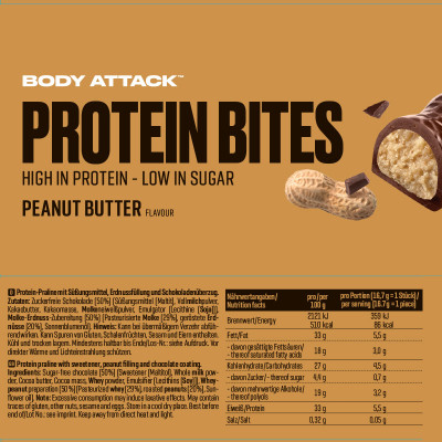 БЕЛКОВАЯ ЗАКУСКА BODY ATTACK PROTEIN BITES 50 Г АРАХИСОВОЕ МАСЛО БЕЛКОВАЯ ЗАКУСКА BODY ATTACK PROTEIN BITES 50 Г АРАХИСОВОЕ МАСЛО