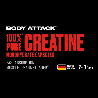 КРЕАТИН BODY ATTACK 100% PURE CREATINE 240 КАПСУЛ