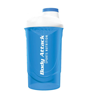 Шейкер BODY ATTACK Shaker 600 мл блакитний білий