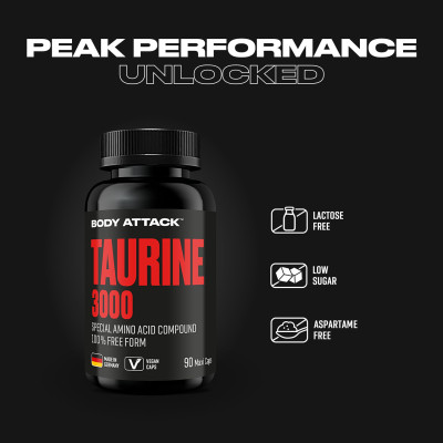 АМІНОКИСЛОТНИЙ КОМПЛЕКС BODY ATTACK TAURINE 3000 90 КАПСУЛ АМІНОКИСЛОТНИЙ КОМПЛЕКС BODY ATTACK TAURINE 3000 90 КАПСУЛ