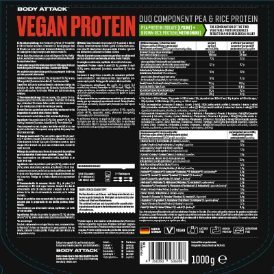 МНОГОКОМПОНЕНТНЫЙ ПРОТЕИН BODY ATTACK VEGAN PROTEIN 1000 Г ПАК ВАНИЛЬ МНОГОКОМПОНЕНТНЫЙ ПРОТЕИН BODY ATTACK VEGAN PROTEIN 1000 Г ПАК ВАНИЛЬ