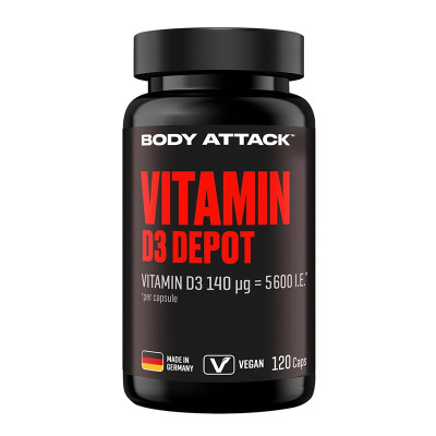 ВИТАМИН BODY ATTACK VITAMIN D3 DEPOT 120 КАПСУЛ ВИТАМИН BODY ATTACK VITAMIN D3 DEPOT 120 КАПСУЛ