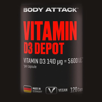 ВИТАМИН BODY ATTACK VITAMIN D3 DEPOT 120 КАПСУЛ ВИТАМИН BODY ATTACK VITAMIN D3 DEPOT 120 КАПСУЛ
