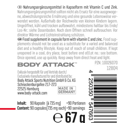 ВИТАМИН BODY ATTACK VITAMIN C DEPOT 90 КАПСУЛ ВИТАМИН BODY ATTACK VITAMIN C DEPOT 90 КАПСУЛ