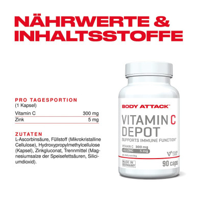 ВИТАМИН BODY ATTACK VITAMIN C DEPOT 90 КАПСУЛ ВИТАМИН BODY ATTACK VITAMIN C DEPOT 90 КАПСУЛ