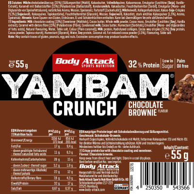 ПРОТЕИНОВЫЙ БАТОНЧИК BODY ATTACK YAMBUM NUTS 55 G ШОКОЛАДНОЕ ПИРОЖНОЕ ПРОТЕИНОВЫЙ БАТОНЧИК BODY ATTACK YAMBUM NUTS 55 G ШОКОЛАДНОЕ ПИРОЖНОЕ