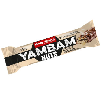 Протеїновий батончик Body Attack Yambum Nuts 55 g печиво з шоколадом