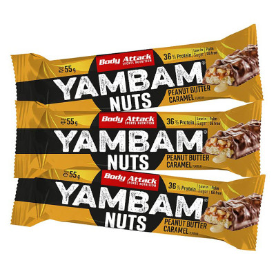 ПРОТЕИНОВЫЙ БАТОНЧИК BODY ATTACK YAMBUM NUTS 55 G КАРАМЕЛЬ С АРАХИСОВЫМ МАСЛОМ ПРОТЕИНОВЫЙ БАТОНЧИК BODY ATTACK YAMBUM NUTS 55 G КАРАМЕЛЬ С АРАХИСОВЫМ МАСЛОМ