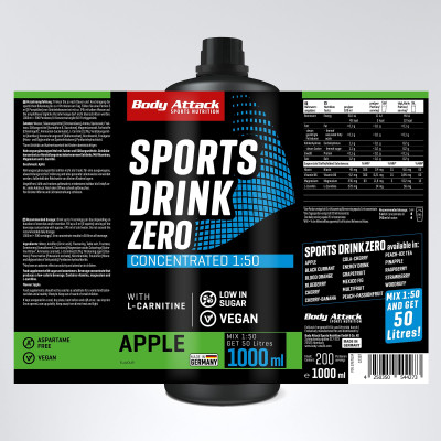 КОМПЛЕКСНЫЕ ВИТАМИНЫ BODY ATTACK SPORTS DRINK ZERO 1000 МЛ ЯБЛОКО КОМПЛЕКСНЫЕ ВИТАМИНЫ BODY ATTACK SPORTS DRINK ZERO 1000 МЛ ЯБЛОКО