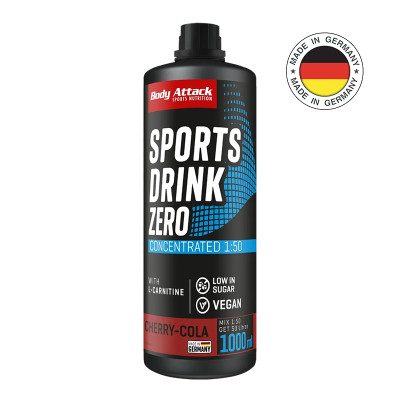 Complex vitamins BODY ATTACK Sports Drink Zero 1000 ml cherry cola