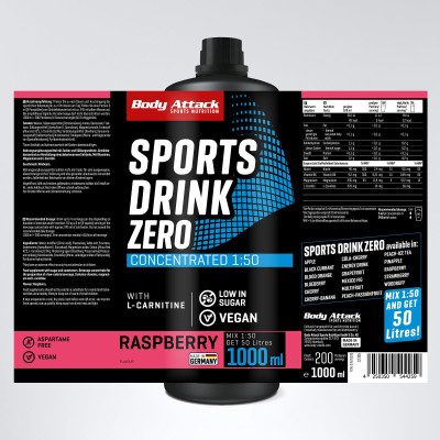 КОМПЛЕКСНЫЕ ВИТАМИНЫ BODY ATTACK SPORTS DRINK ZERO 1000 МЛ МАЛИНА КОМПЛЕКСНЫЕ ВИТАМИНЫ BODY ATTACK SPORTS DRINK ZERO 1000 МЛ МАЛИНА