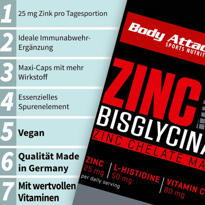 ВИТАМИН BODY ATTACK ZINC BISGLYCINATE 90 КАПСУЛ ВИТАМИН BODY ATTACK ZINC BISGLYCINATE 90 КАПСУЛ