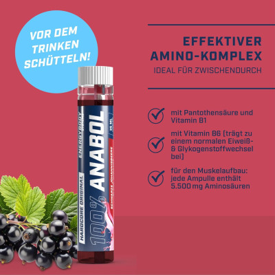 АМИНОКИСЛОТНЫЙ КОМПЛЕКС ENERGYBODY 100% ANABOL 30X25 МЛ ЧЕРНАЯ СМОРОДИНА АМИНОКИСЛОТНЫЙ КОМПЛЕКС ENERGYBODY 100% ANABOL 30X25 МЛ ЧЕРНАЯ СМОРОДИНА