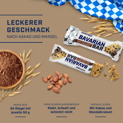 ЭНЕРГЕТИЧЕСКИЙ БАТОНЧИК ENERGYBODY BAVARIAN BAR 50G КАКАО-МИГДАЛЬ ЭНЕРГЕТИЧЕСКИЙ БАТОНЧИК ENERGYBODY BAVARIAN BAR 50G КАКАО-МИГДАЛЬ
