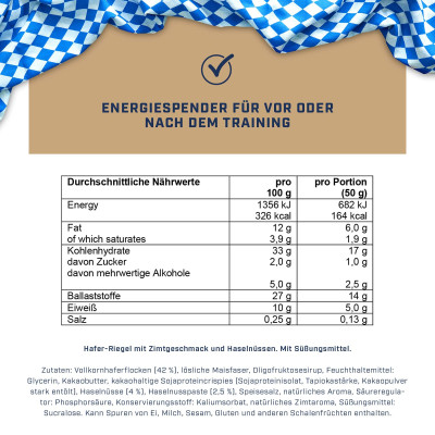 ЭНЕРГЕТИЧЕСКИЙ БАТОНЧИК ENERGYBODY BAVARIAN BAR 50 Г ОВСЯНЫЙ ОРЕХ С КИНЗОЙ ЭНЕРГЕТИЧЕСКИЙ БАТОНЧИК ENERGYBODY BAVARIAN BAR 50 Г ОВСЯНЫЙ ОРЕХ С КИНЗОЙ