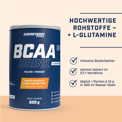 АМИНОКИСЛОТА ENERGYBODY BCAA 500 G ФРУКТ-МАНГО