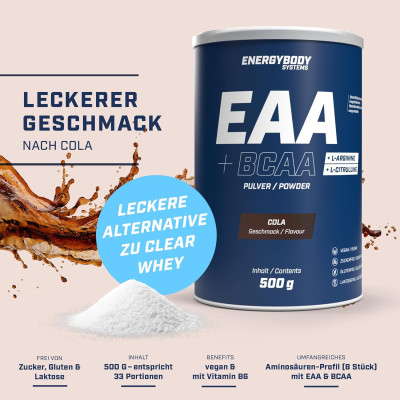 АМИНОКИСЛОТА ENERGYBODY EAA DRINK 500 G КОЛА АМИНОКИСЛОТА ENERGYBODY EAA DRINK 500 G КОЛА