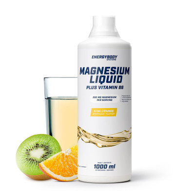 КОМПЛЕКСНЫЕ ВИТАМИНЫ ENERGYBODY MAGNESIUM LIQUID PLUS VITAMIN B6 1000 мл КИВИ-АПЕЛЬСИН