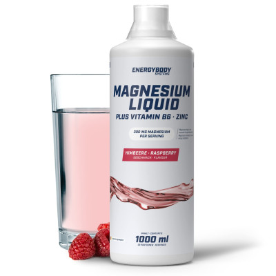 КОМПЛЕКСНЫЕ ВИТАМИНЫ ENERGYBODY MAGNESIUM LIQUID PLUS VITAMIN B6 + ZINC 1000 МЛ МАЛИНА