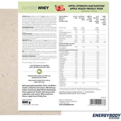 СЫВОРОТОЧНЫЙ ПРОТЕИН ENERGYBODY NATURE WHEY PROTEIN 600 Г ЯБЛОКО-ПЕРСИК-КОЛЮЧАЯ ГРУША СЫВОРОТОЧНЫЙ ПРОТЕИН ENERGYBODY NATURE WHEY PROTEIN 600 Г ЯБЛОКО-ПЕРСИК-КОЛЮЧАЯ ГРУША