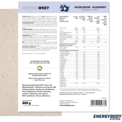 СЫВОРОТОЧНЫЙ ПРОТЕИН ENERGYBODY NATURE WHEY PROTEIN 600 Г ЧЕРНИКА СЫВОРОТОЧНЫЙ ПРОТЕИН ENERGYBODY NATURE WHEY PROTEIN 600 Г ЧЕРНИКА