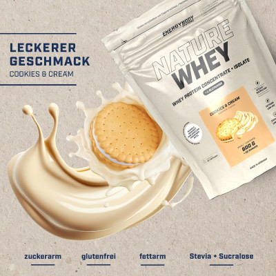 СИРОВАТКОВИЙ ПРОТЕЇН ENERGYBODY NATURE WHEY PROTEIN 600 Г пак ПЕЧИВО з КРЕМОМ СИРОВАТКОВИЙ ПРОТЕЇН ENERGYBODY NATURE WHEY PROTEIN 600 Г пак ПЕЧИВО з КРЕМОМ
