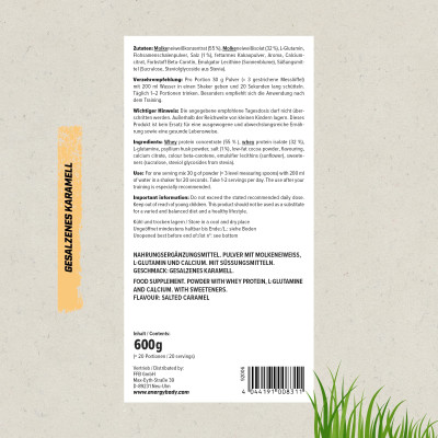 СИРОВАТКОВИЙ ПРОТЕЇН ENERGYBODY NATURE WHEY PROTEIN 600 Г СОЛОНА КАРАМЕЛЬ