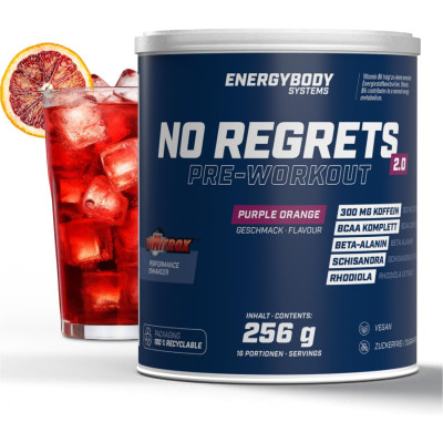 ПРЕДТРЕННИК ENERGYBODY NO REGRETS 2.0 PRE-WORKOUT 256 Г ПУРПУРНЫЙ АПЕЛЬСИН ПРЕДТРЕННИК ENERGYBODY NO REGRETS 2.0 PRE-WORKOUT 256 Г ПУРПУРНЫЙ АПЕЛЬСИН