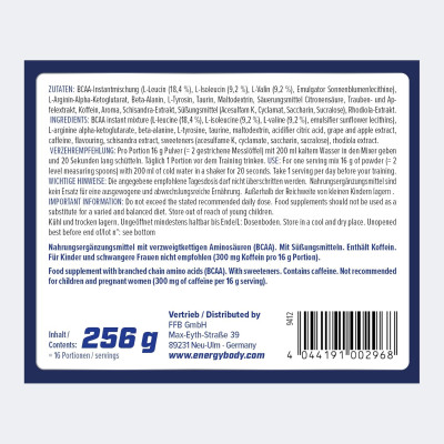 ПРЕДТРЕННИК ENERGYBODY NO REGRETS 2.0 PRE-WORKOUT 256 Г ПУРПУРНЫЙ АПЕЛЬСИН ПРЕДТРЕННИК ENERGYBODY NO REGRETS 2.0 PRE-WORKOUT 256 Г ПУРПУРНЫЙ АПЕЛЬСИН