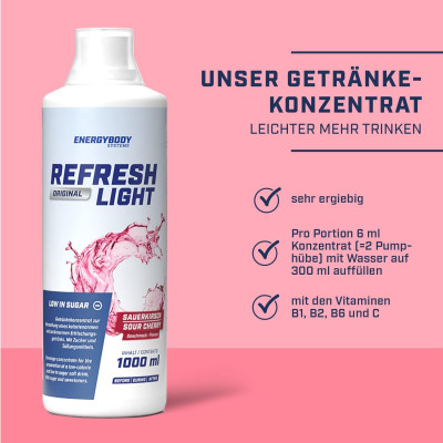 КОМПЛЕКСНЫЕ ВИТАМИНЫ ENERGYBODY REFRESH LIGHT 1000 МЛ ВИШНЯ