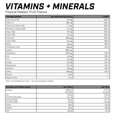 КОМПЛЕКСНЫЕ ВИТАМИНЫ ENERGYBODY VITAMINS PLUS MINERALS 300 Г ТРОПИЧЕСКАЯ МАРАКУЙЯ