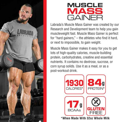 ГЕЙНЕР LABRADA MUSCLE MASS GAINER 2722 г КЛУБНИКА ГЕЙНЕР LABRADA MUSCLE MASS GAINER 2722 г КЛУБНИКА