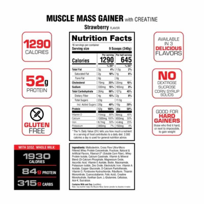 ГЕЙНЕР LABRADA MUSCLE MASS GAINER 2722 г КЛУБНИКА ГЕЙНЕР LABRADA MUSCLE MASS GAINER 2722 г КЛУБНИКА