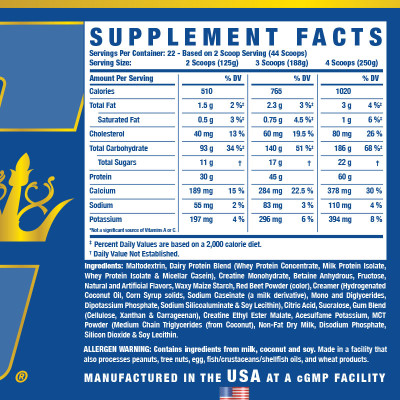 ГЕЙНЕР RONNIE COLEMAN KING MASS XL  6lb 2750 Г КЛУБНИЧНЫЙ КОКТЕЙЛЬ