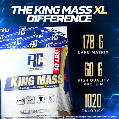 ГЕЙНЕР RONNIE COLEMAN KING MASS XL 15lb 6750 Г ВАНИЛЬНОЕ МОРОЖЕНОЕ ГЕЙНЕР RONNIE COLEMAN KING MASS XL 15lb 6750 Г ВАНИЛЬНОЕ МОРОЖЕНОЕ